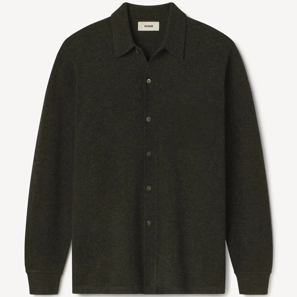 Buck Mason HERITAGE WOOL COLLARED CARDIGAN size L